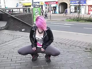 Dolly Kitten enjoys while flashing say no to tits outdoors just about public